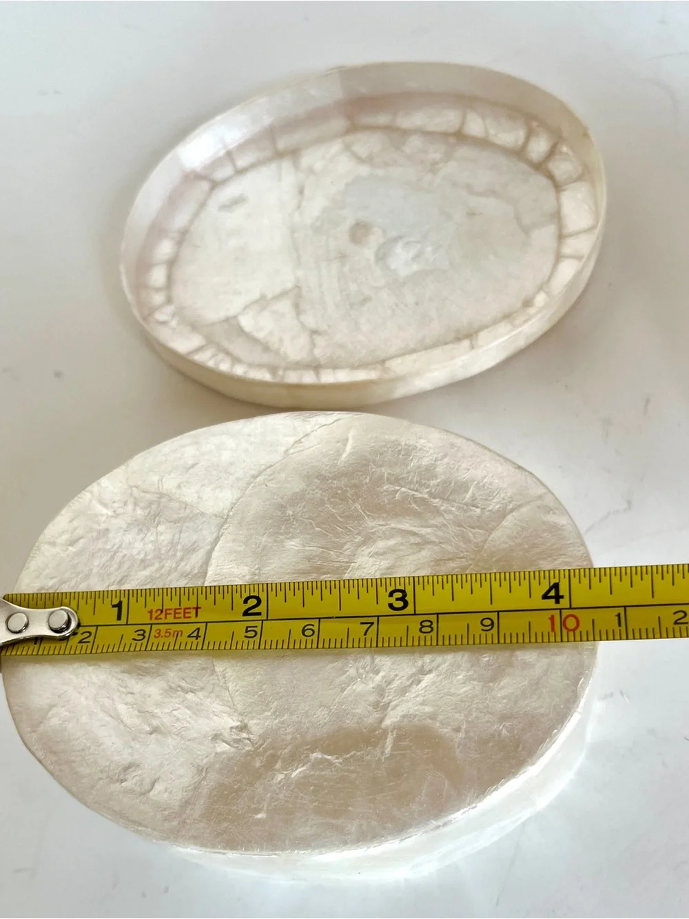 White Pearlized Capiz Shell Oval Jewelry Box - Elegant Jewelry Organizer